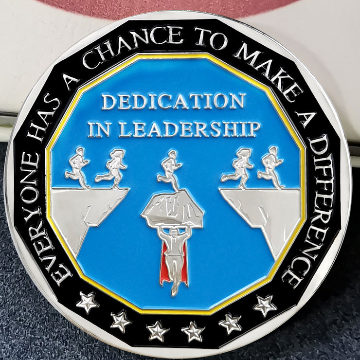 Encouragement Challenge Coin-Employee Appreciation Gifts Inspirational Thank You Coin for Students and Cowokers-Dedication in Leadership