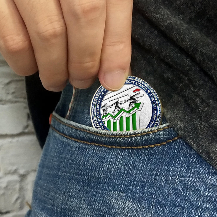 Encouragement Challenge Coin-Employee Appreciation Gifts Inspirational Thank You Coin for Students and Cowokers-Green Arrow