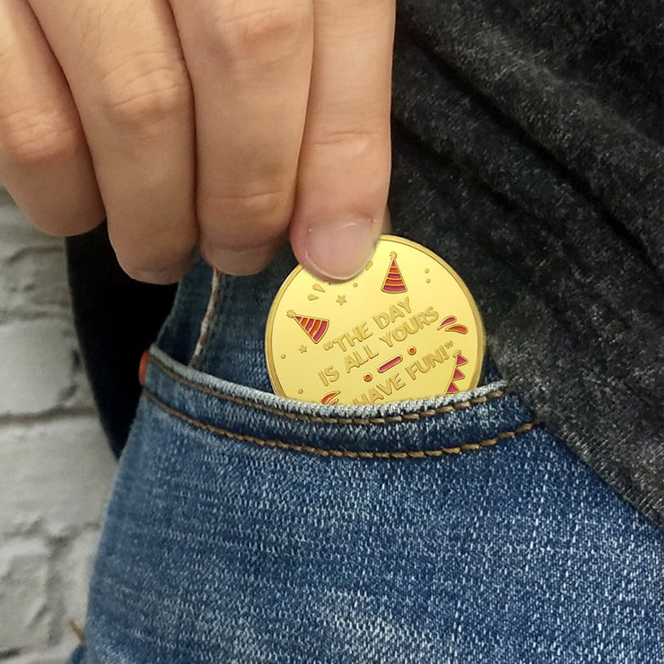 Happy Birthday Coin -Laughing and crying cake