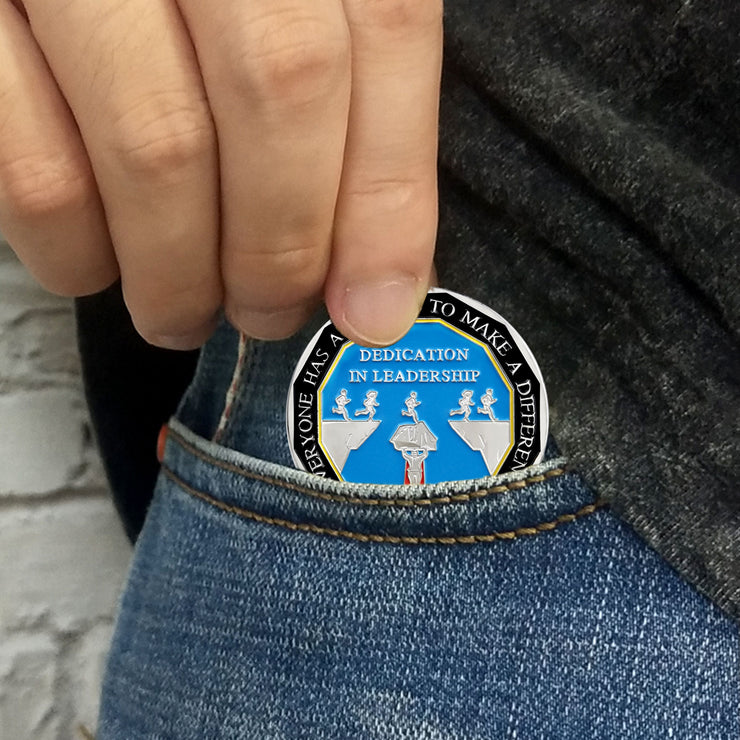 Encouragement Challenge Coin-Employee Appreciation Gifts Inspirational Thank You Coin for Students and Cowokers-Dedication in Leadership