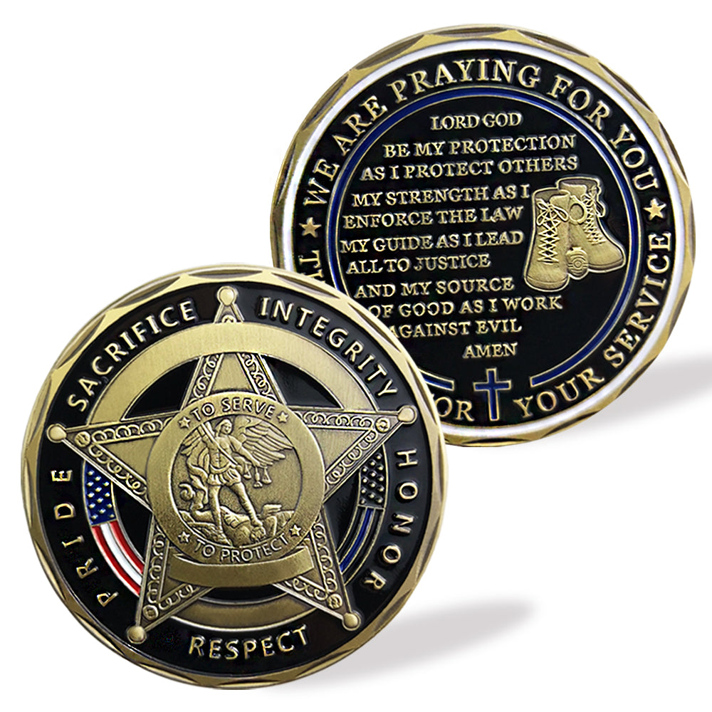 Law Enforcement Challenge Coin Sheriff Five Pointed Star Featured Police Officers Gift
