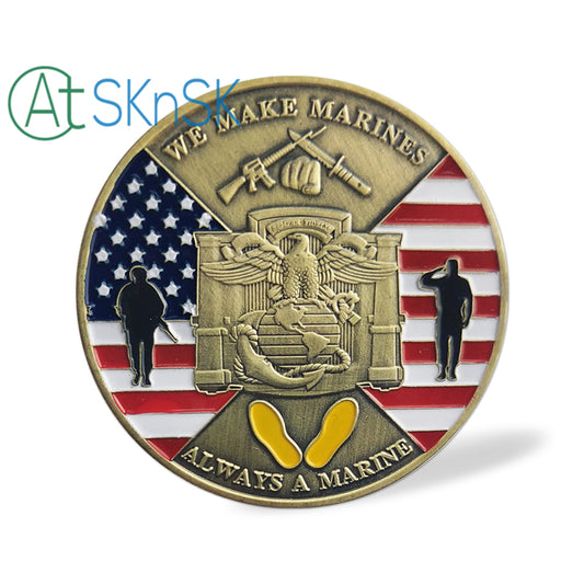 USMC Recruit Depot  Iwo Jima  Challenge Coin-AtSKnSK