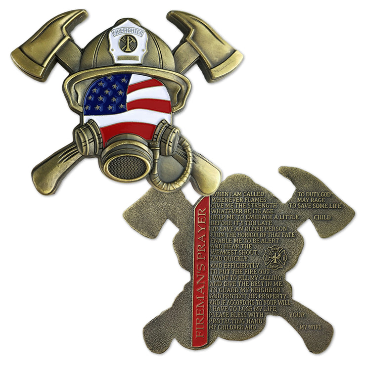 US Gas Mask Firefighter’s Prayer Challenge Coin