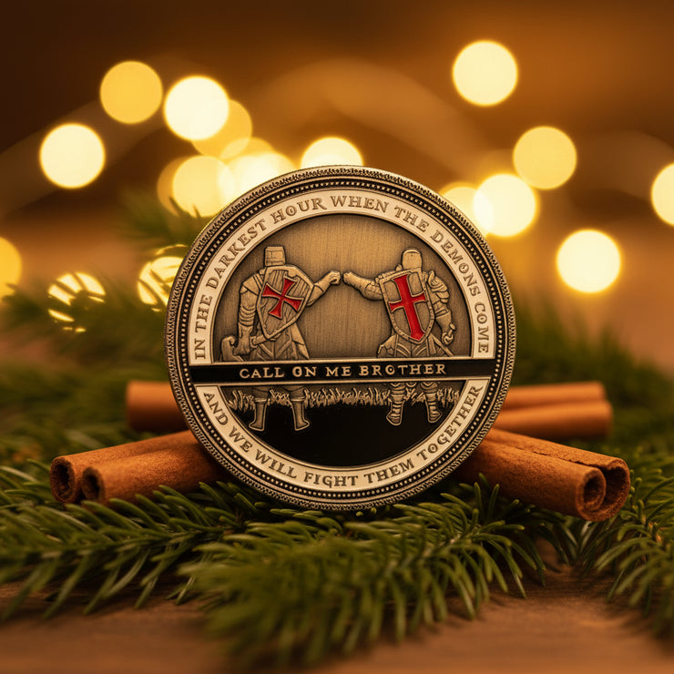 Knights Templar Brotherhood Challenge Coin Brofist Life Faith Token