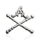 Masonic Tyler Sliver Jewel Pendant Double Sword