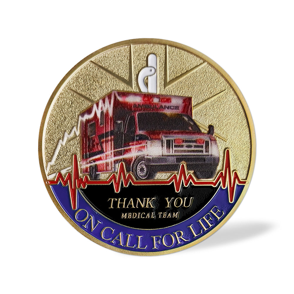 Thank You Medical Team Ambulance Paramedic’s Prayer Challenge Coin-AtSKnSK