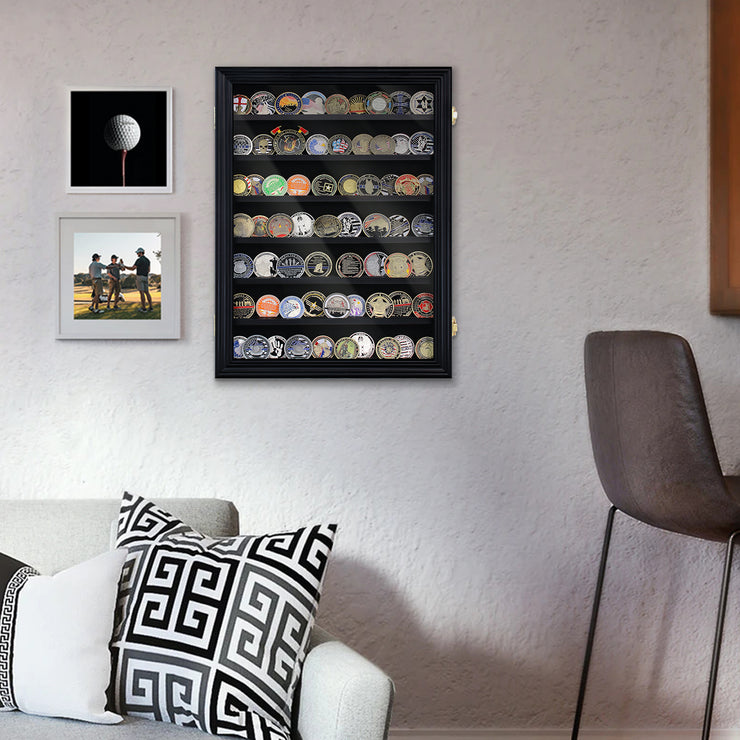 7 Tiers Cabine Challenge Coin Display Shadow Box