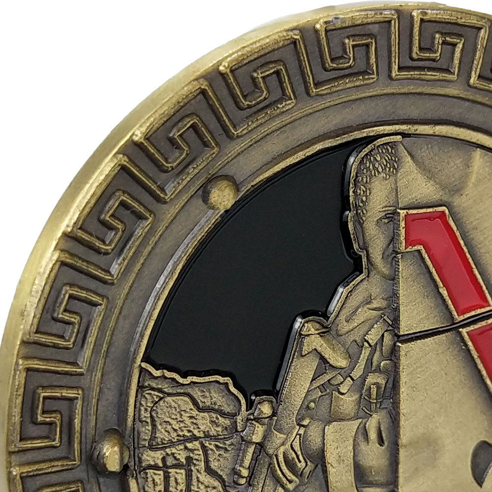 Soldier Brave as Spartan Challenge Coin Warrior Ethos Military Collecitble