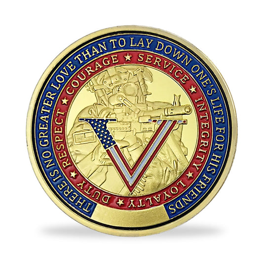 Army Challenge Coin Veterans Boots Land of the Free Home Soldier Medallion Gold-AtSKnSK