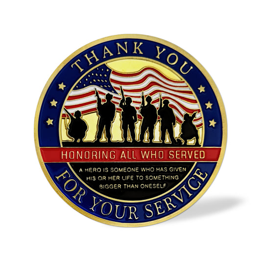 US Military Veterans Thank You for Your Service Army Appreciation Challenge Coin