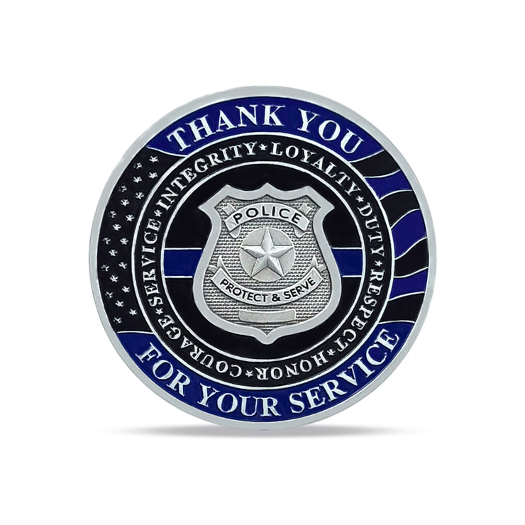 Police Badge Challenge Coin God Bless the Officer & K9 Group Matthew 5:9
