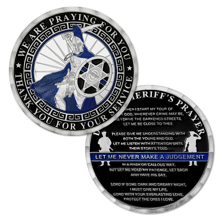 Deputy Sheriff's Prayer Spartan Warrior Police Challenge Coin