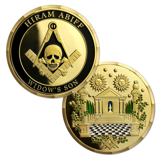 Hiram Abiff Widow’s Son Masonic Freemason Challenge Coin