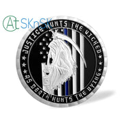 US Police Thin Blue Line Justice Death Challenge Coin
