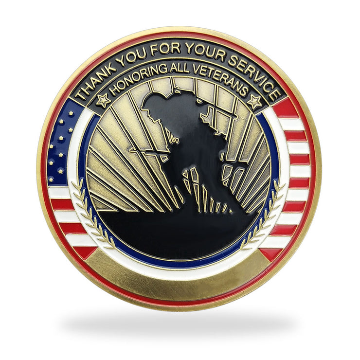 Military Challenge Coin Veteran Glory Creed Thank You Gift-AtSKnSK