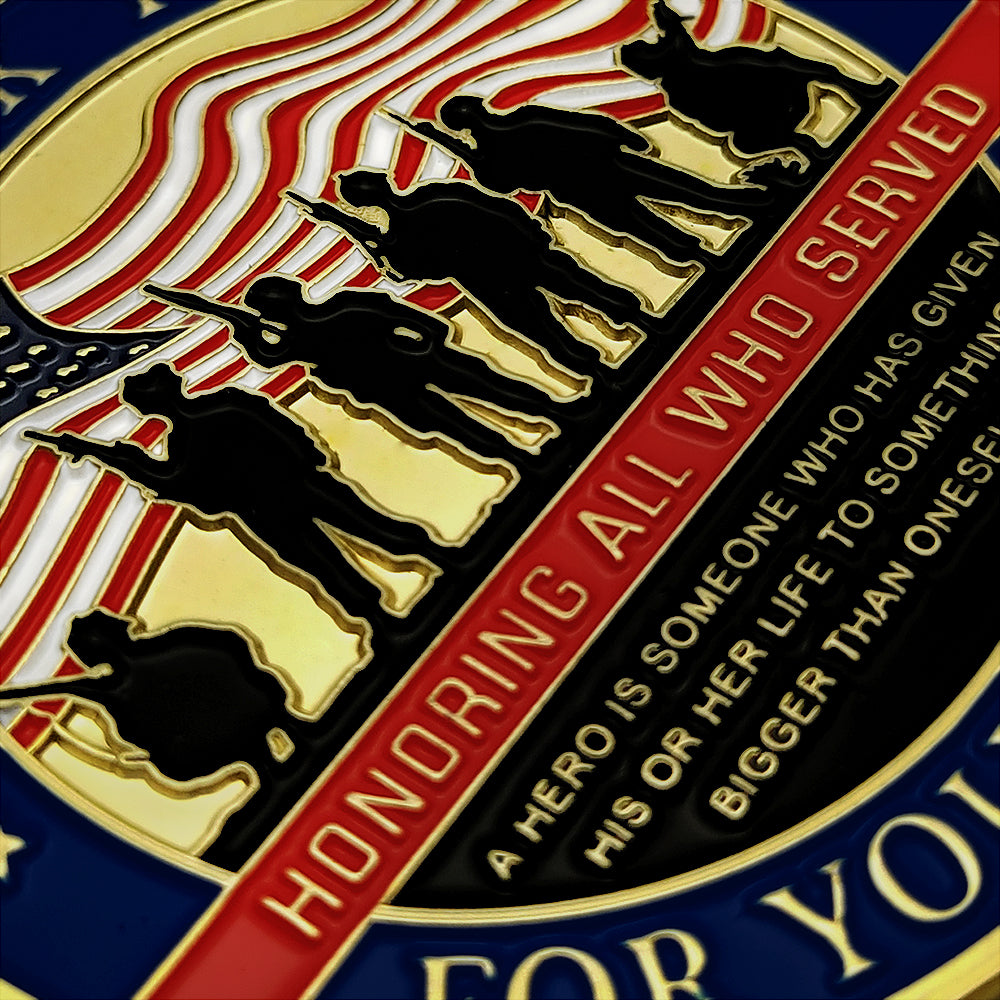 US Military Veterans Thank You for Your Service Army Appreciation Challenge Coin