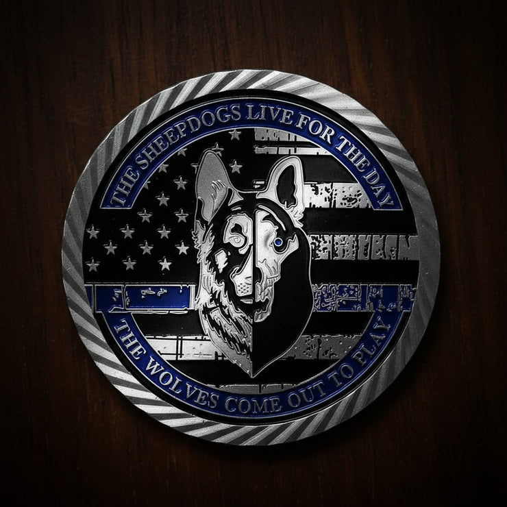 US Working Dog’s Oath The Thin Blue Line Police Challenge Coin