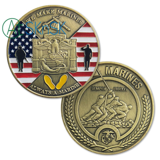 USMC Recruit Depot  Iwo Jima  Challenge Coin