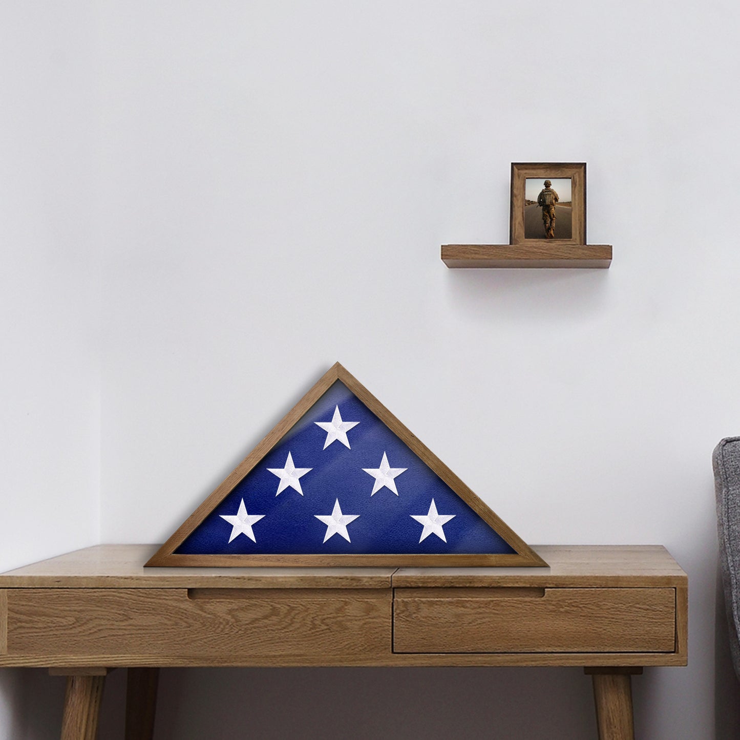 5‘ × 9‘ Memorial Flag Display Cherry Shadow Box