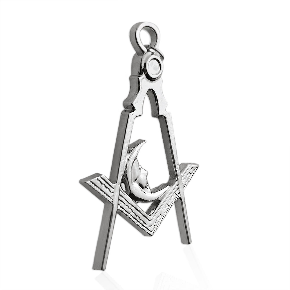 Masonic Moon Silver Jewel Pendant