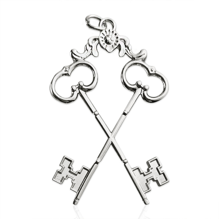 Masonic the Cross Vault Keys Treasurer Sliver Jewel Pendant