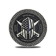 Thin Blue Police Line Challenge Coin Crusader Warrior Blessd Law Enforcement Gift Coin