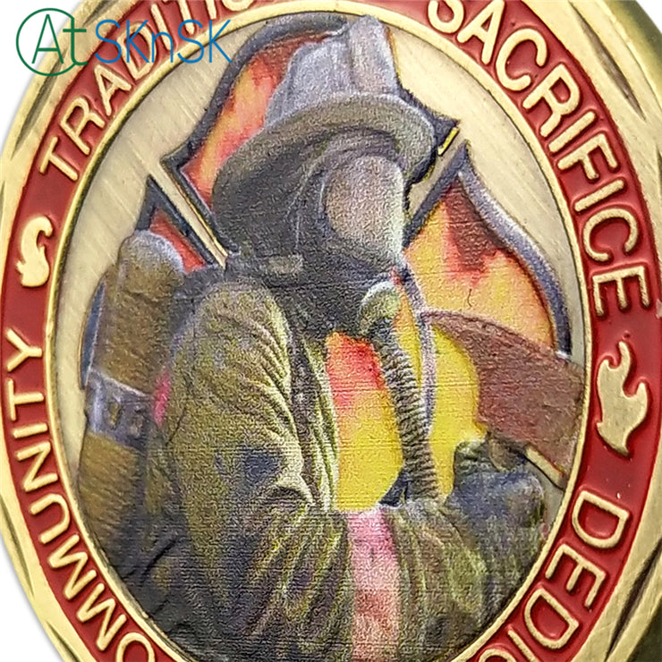 US Firefighter Motto St Florian Challenge Coin