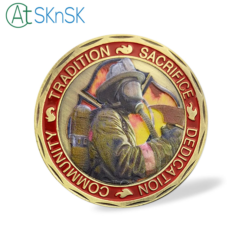 US Firefighter Motto St Florian Challenge Coin