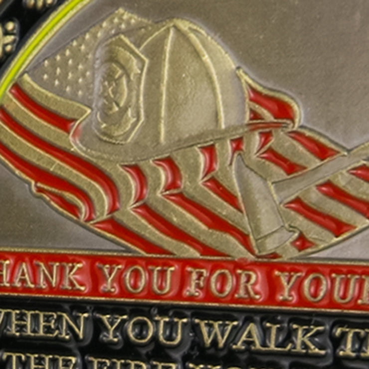 Firefighter Prayer Challenge Coin Isaiah 43:2 Firemans Honor Collectible Coin