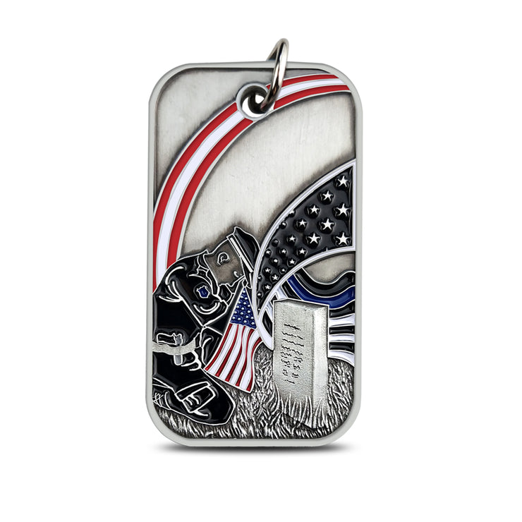Police Commmorative Prayer Dog Tag Featured Challenge Coin Blue Lives Matter