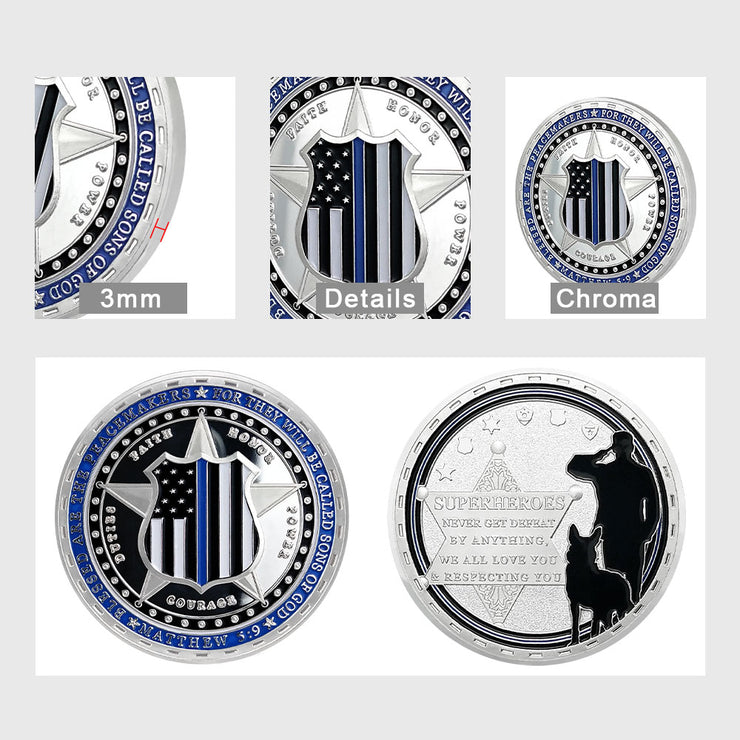 Sheriff & K9 Challenge Coin Law Enforcement Shield Badge Police Collectible Medallion