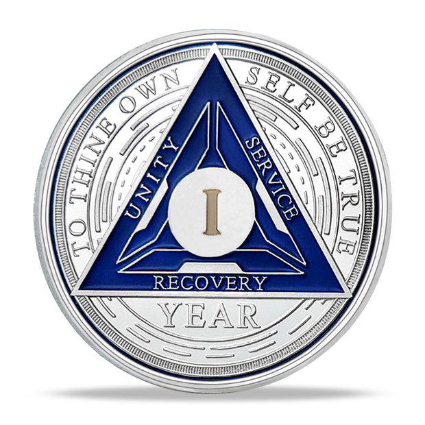 Sobriety Chip AA Coin Medal Chip Medal Restoration Anniversary Token (1-6 Years)