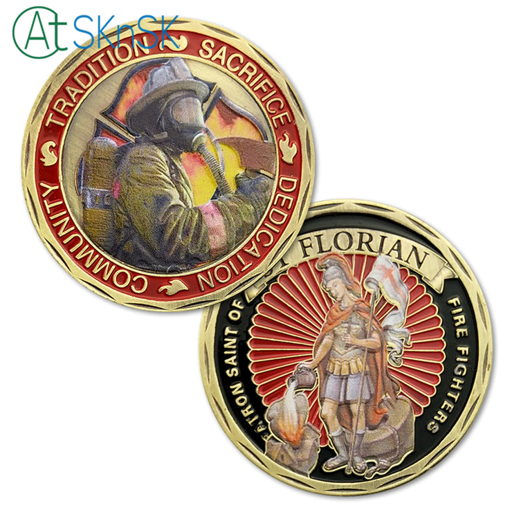 US Firefighter Motto St Florian Challenge Coin