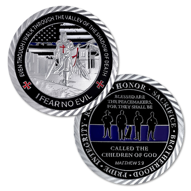 Police Justice Warrior Blue Lives Matter Challenge Coin