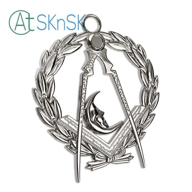 Masonic Junior Deacons Sliver Jewel Pendant the Compass Moon Symbol