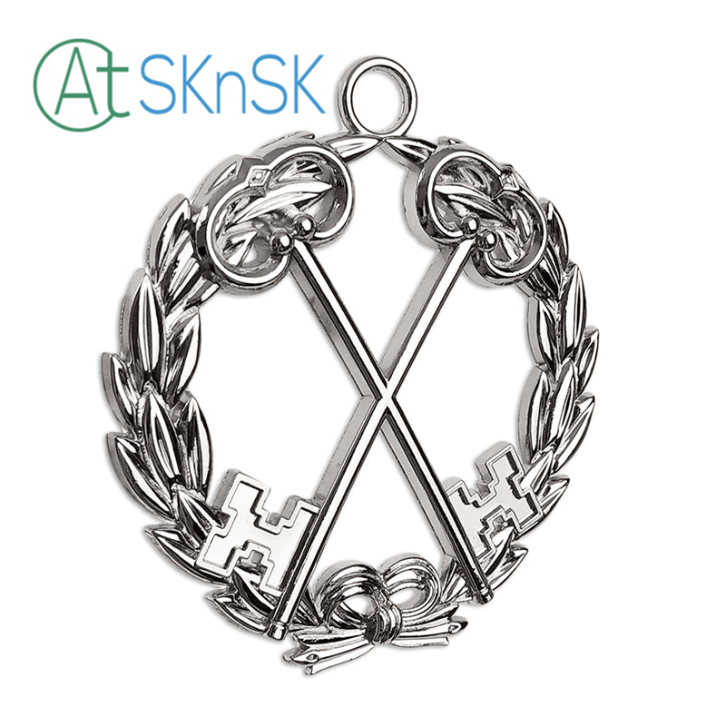 Masonic Treasurer Sliver Jewel Pendant the Cross Vault Keys