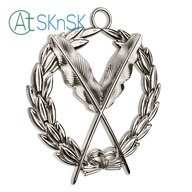 Masonic Secretary Sliver Jewel Pendant the Feather Quill