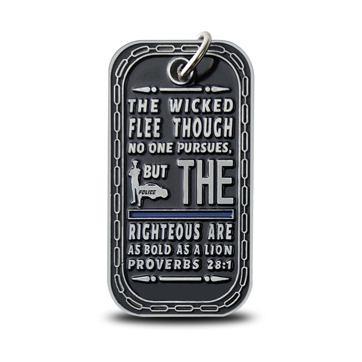 LEO Challenge Coin A Thin Blue Line Dog Tag Police Lion Featured Collectible