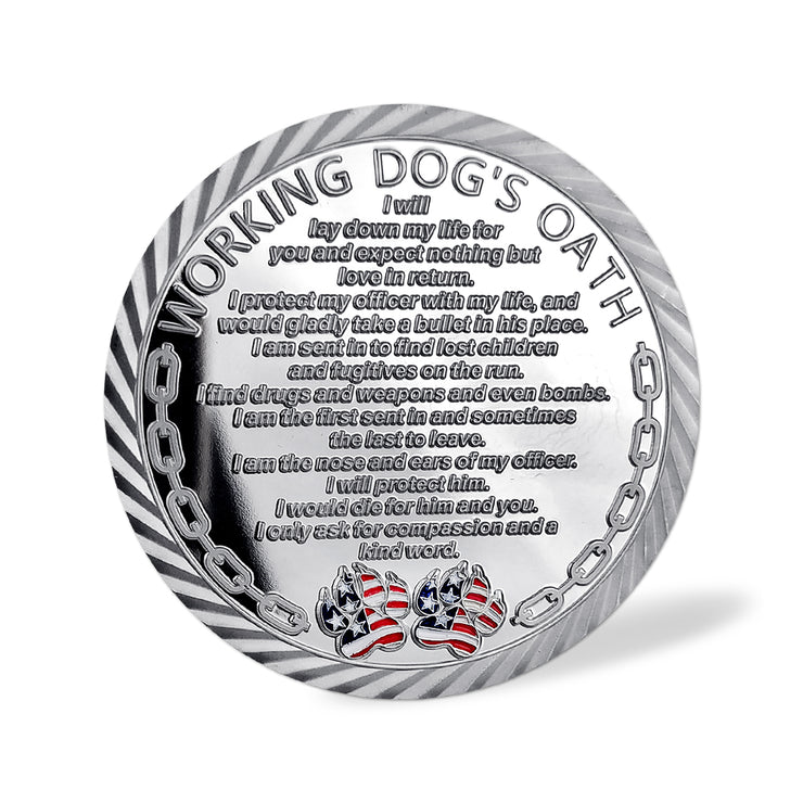 US Working Dog’s Oath The Thin Blue Line Police Challenge Coin