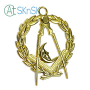 Masonic Junior Deacons Gold Jewel Pendant the Compass Moon Symbol