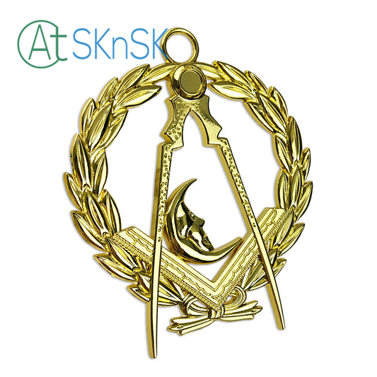 Masonic Junior Deacons Gold Jewel Pendant the Compass Moon Symbol
