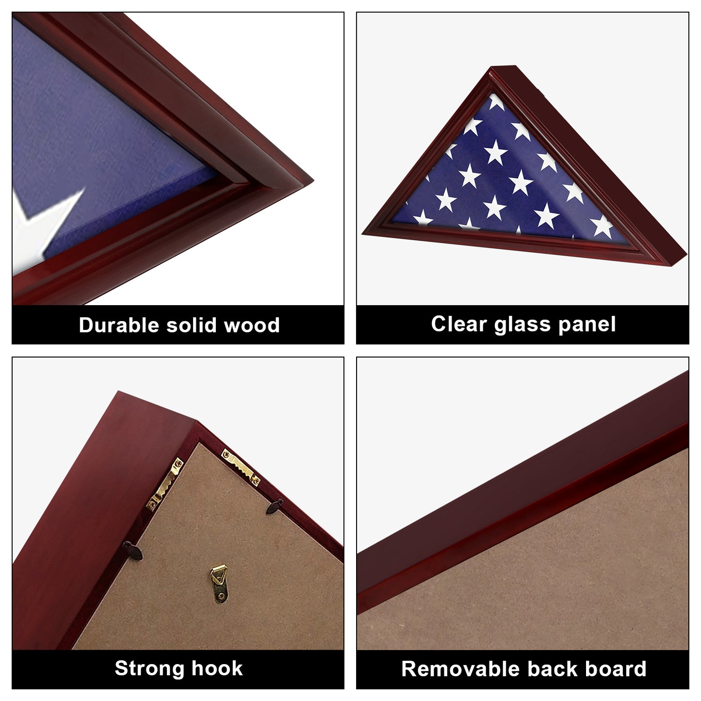 5‘ × 9‘ Memorial Flag Display Cherry Shadow Box