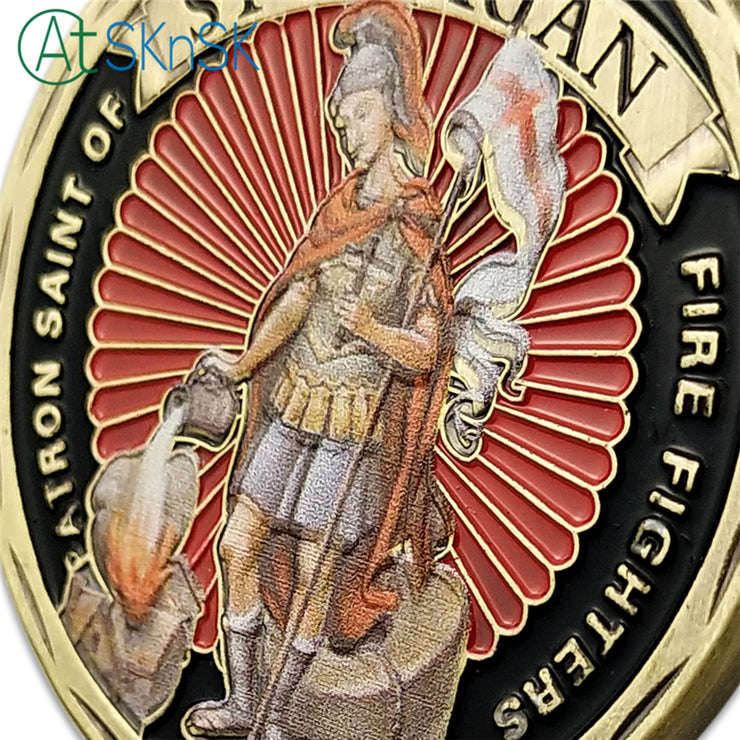 US Firefighter Motto St Florian Challenge Coin