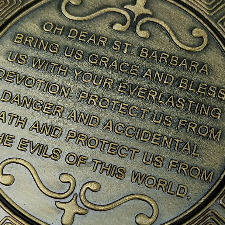 St Barbara Patron Saint of Artillery Oath Prayer Challenge Coin Military Badge