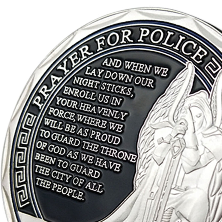 Sheriff Challenge Coin Six Pointed Star Silver Police Badge St Michael Coin