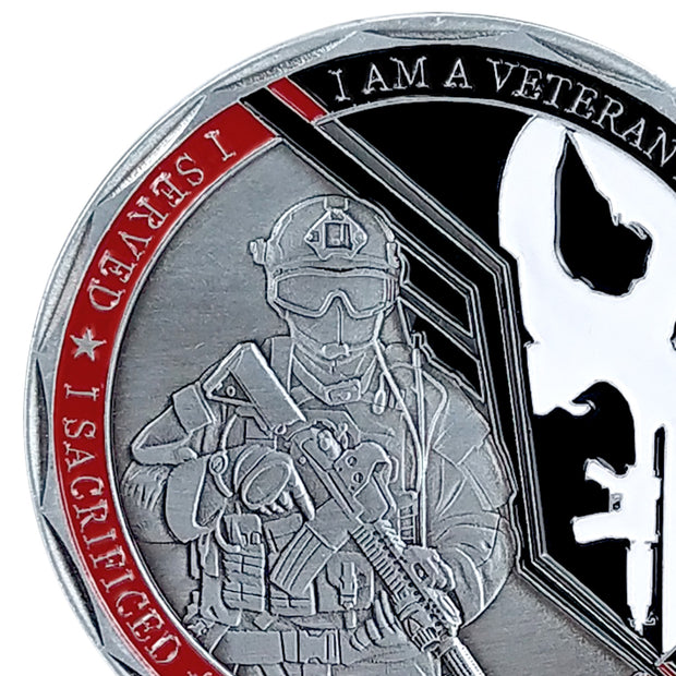 Veterans Oath Challenge Coin Served Never Expired Medallion Gift