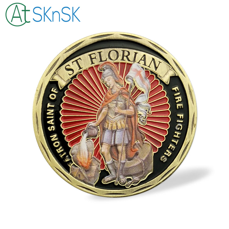 US Firefighter Motto St Florian Challenge Coin