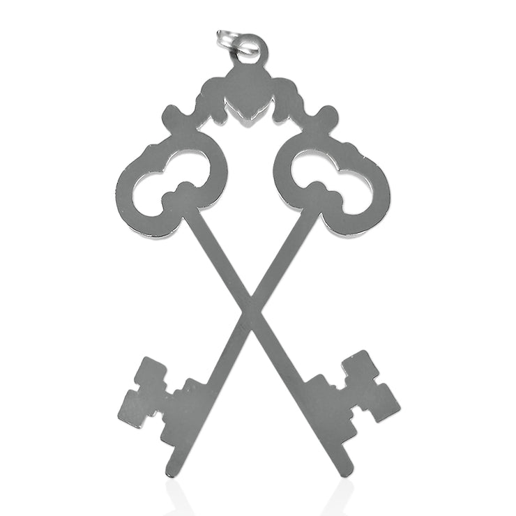 Masonic the Cross Vault Keys Treasurer Sliver Jewel Pendant