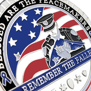 LEO Challenge Coin Blue Lives Matter Remember the Fallen Police Silver Medallion
