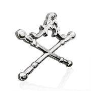 Masonic Tyler Sliver Jewel Pendant Double Sword